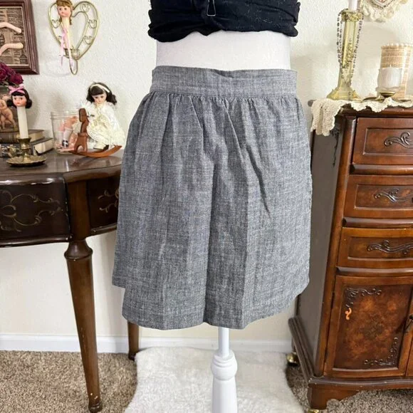 girly grunge dark academia gray button down mini skirt w pockets - Picture 4 of 5